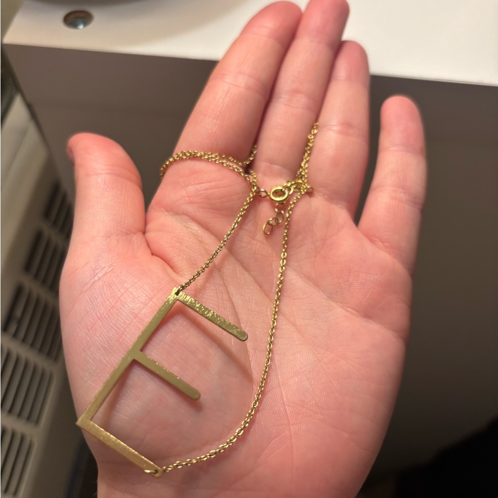 Anthropologie Gold Initial 'E' Necklace - Picture 6 of 7